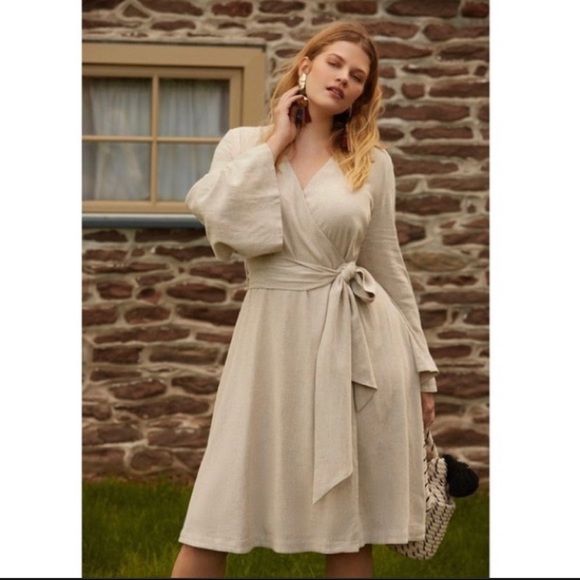 Eloquii Dresses & Skirts - Linen wrap dress!